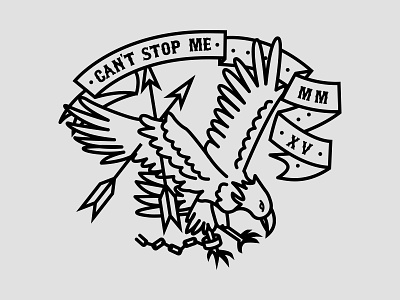 Cant Stop Me design eagle graphic illustration ink minimalism tattoo traditional vector