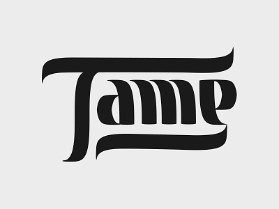 Tame bold concept illustrator logo stroke tattoo typography