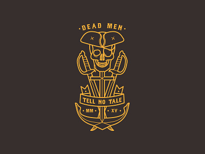 Dead Men Tell No Tale anchor apparel captain design illustrator onecolor pirate sword tattoo