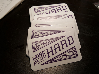 Work Hard Play Hard design filigree hard illustration mule quote sticker work