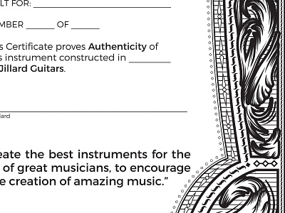 Jillard Certificate Concept Details certificate filigree guitars illustrator