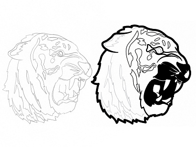 "Fury" Progress Shot animal apparel concept drawing fury illustration logo progress tattoo tiger