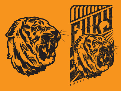 Fury animal apparel bold drawing fury illustration one color blackfibergraphics streetwear tiger