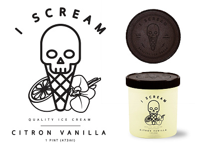 I Scream Labeling branding food ice cream illustration label skull vanilla