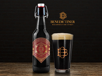 Benedictiner Branding benedictiner bold branding brewery dark gold logo resurrection typography
