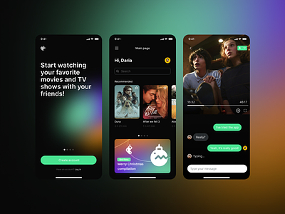 Concept-design of cinema app app apple chat cinema message movie series strange things tv tv series ui ux video viewing