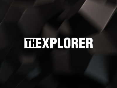 The Explorer black bold design explorer helvetica logo solid typography