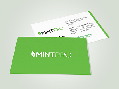 MintPro Business Card - Proposed Version brand branding business card card visiting card