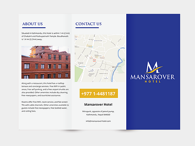 Mansarover Hotel - Trifold Brochure brochure hotel print trifold