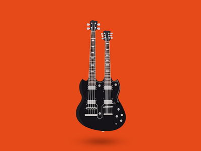 Agile Valkyrie Double Neck Guitar - Illustration guitar illustration music rock vector