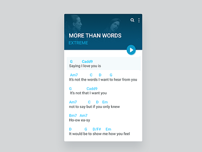 Song Lyrics & Guitar Chord App android app google lyrics material music