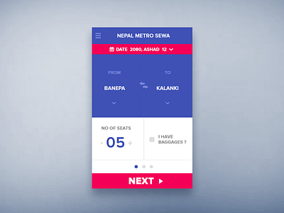 Nepal Metro Train App - Concept android app booking flat material metro nepal train ui