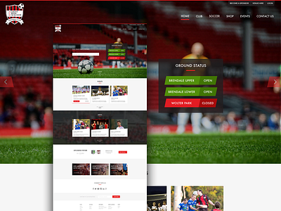 Club Homepage club football sketch soccer sports team web design