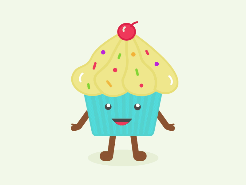 Cute little cup cake animate animation character design cupcake cute food gif illustration