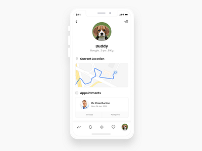 Pet Tracking - iOS App app dog ios iphonex pet ui