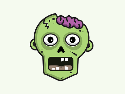 Zombie Head character head horror illustration skull vector zombie