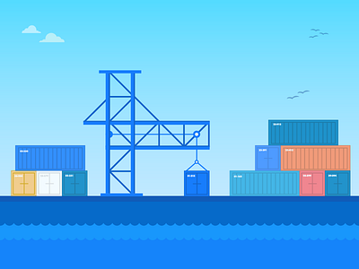 Harbor App app icon artwork cargo containers harbor illustration open source