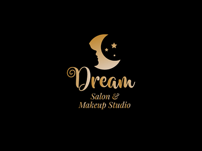 Dream Salon & Makup Studio - Logo Design beauty logo brand branding dark background logo gradient logo logo logo inspiration makeup studio salon