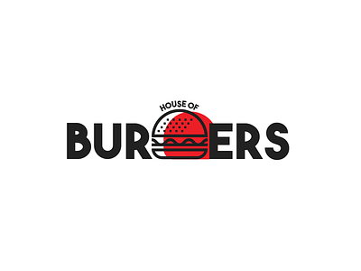 House of Burgers logo design burger food icon logo modern