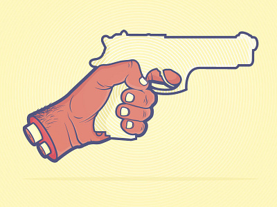 Handgun II design graphic graphic design gun hand illustration