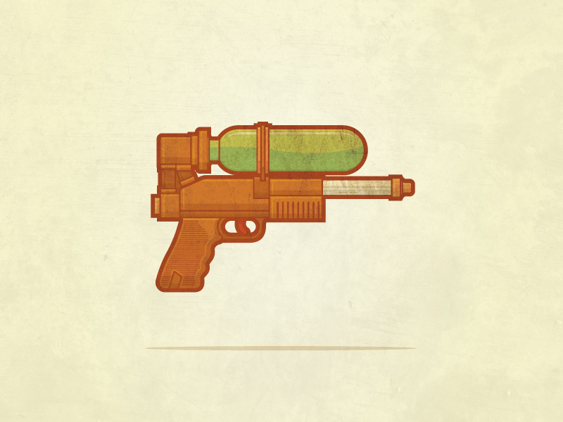 The Derringer derringer super soaker gun texture illustration graphic design vector