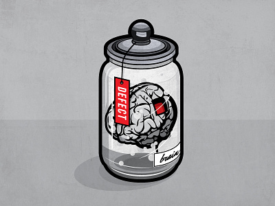 Brain In Jar brain cacer defect graphic design illustration texture vector