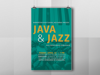 Java & Jazz coffee coffeehouse event poster jazz live music poster