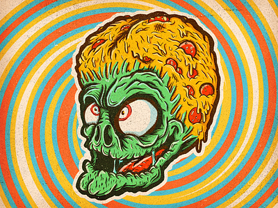 Martian Margherita alien martian old school pizza psychedelic retro