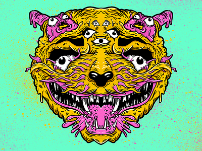Tiger Switch Project graphic illustration psychedelic skateboard tiger trippy
