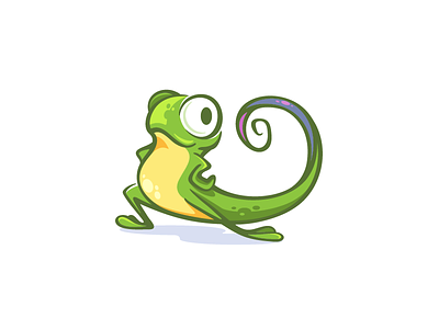 Chameleon animal cartoon chameleon character cute design illustration kids lizard logo logo design mascot tail vector