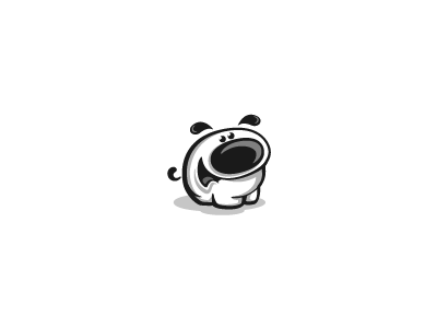 Powwow Dog animal bw cartoon character cute design dog happy logo mascot puppy smiling