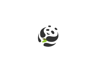 Panda animal bamboo bear bw design icon leaf logo nature negative space panda symbol