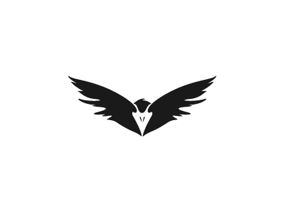 Crow beak bw crow design logo negative space raven simple symbol wings