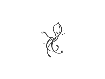 Squid animal bw design linear logo octopus sea squid swimming tattoo