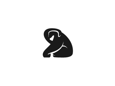 Gorilla bw design gorilla icon logo negative space shelter shy symbol