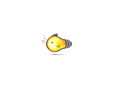 Mind Fish app design fish glow icon light light bulb logo mind