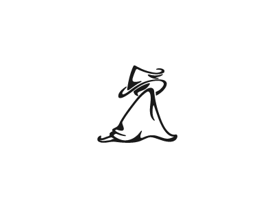 Wizard bw cape character cloak design logo magician simple wizard