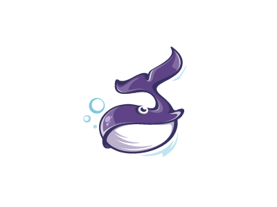 Whale bubbles character design fish illustration logo mascot ocean playful sea swim whale
