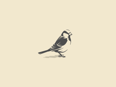 Sparrow bird black clean design illustration logo retro simple sparrow vintage