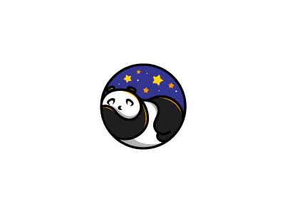 Sleeping Panda bear cute design emblem icon illustration logo night panda sleep sleepy stars