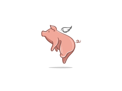 Flying Pig character cute design flying illustration logo mascot pig piggy playful wing