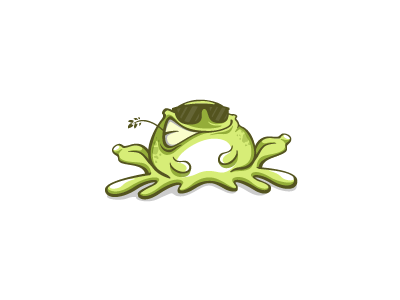 Just Chillin' bullfrog cartoon character chillin frog glasses logo mascot relax toad