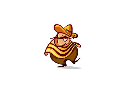 Mexican character dancing design fun hot illustration logo mascot mexican mexico poncho sombrero