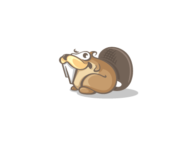 Beaver animal beaver cartoon character chubby crazy happy mascot tail teeth