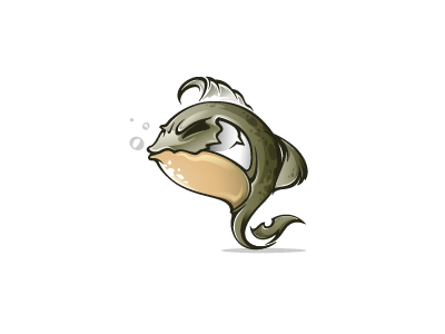 Mean Fish cartoon character design fish mascot mean nasty sea