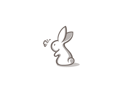 Rabbit baby bunny butterfly character cute design illustration linear logo rabbit