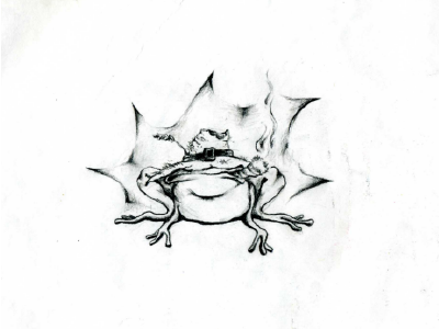 Frog Smoking a Cigarette character cigarette drawing frog illustration sketch smoking toad tobacco