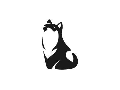 Shiba Inu design dog logo negative space shiba inu tail vector