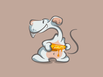 Greedy Mouse character cheese design greedy illustration logo mascot mouse rat