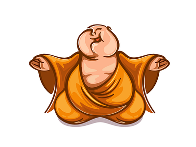 Buddha belly buddha character design happy illustraion logo monk